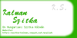 kalman szitka business card